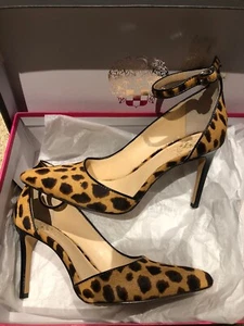 Vince Camuto Marbella Pumps Stiletto High Heels 6.5M 6.5 Lux Leopard Print - Picture 1 of 13