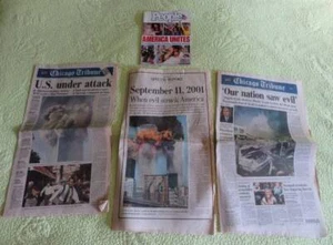 Vtg 2001 Lot Chicago Tribune NEWSPAPERS People MAGAZINE 911 Terrorism History - Picture 1 of 5