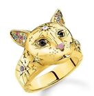 Hello Kitty Ring Diamante Cz Crystal Kitten Cat Animal Adjustable Ring Free Bag