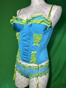 Victoria Secret Sexy Little Things Panty Satin Polka Dot Corset 34b - Picture 1 of 9