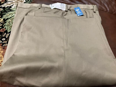 NWT HAGGAR  CLASSIC FIT DARK KHAKI PANTS SIZE 48WX38L-FREE S&H - Image 1 of 4