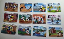 lot of 12  MONGOLIA  LESOTHO  Disney Stamps [ my ref F]