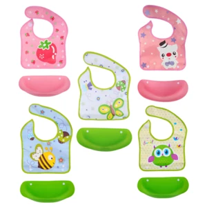 5-Pack Baby Bibs for Girl Fruits Animals Baby Bibs Adjustable Feeding Toddler - Picture 1 of 11