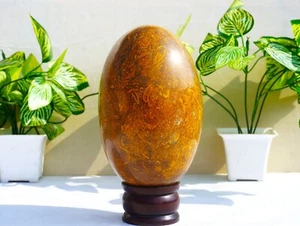 RARE 150MM Yellow Calligraphy Jasper Stone Metaphysical Lingam - Picture 1 of 15