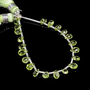 Cuentas facetadas con forma de pera de piedras preciosas de prehnita natural 5X4 6X5 mm hilo 4" E-2457 - Imagen 1 de 1
