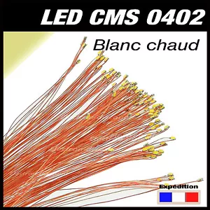 C144bc# LED CMS pré-câblé 0402 blanc chaud fil émaillé 5 à 20pcs - prewired LED - Imagen 1 de 1