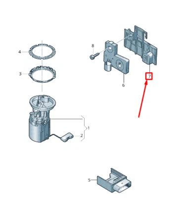 NUEVO VOLKSWAGEN GOLF 5G MK7 UNIDAD DE ENTREGA DE COMBUSTIBLE SOPORTE 5Q0201898 ORIGINAL Foto 1 de 4