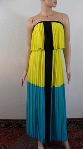Bebe Strapless Pleated Colorblock Maxi Dress Size XS - Picture 1 of 9