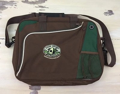 CALIFORNIA AVOCADOS - NWOT Brown Canvas Messenger Bag Laptop Case - MUST SEE! - Image 1 of 4