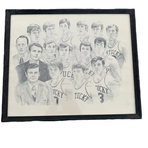 Vintage 1972 1973 Kentucky Wildcats Basketball Print Larry Frost Joe B. Hall - Picture 1 of 9