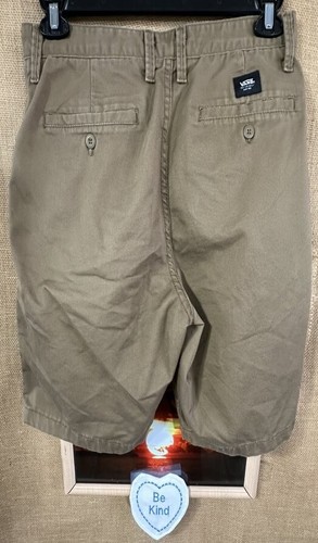 Pantaloncini chino uomo Vans marroni 31W elasticizzati piatti tinta unita zip regolare Nicaragua