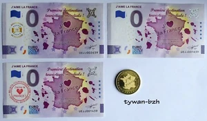 Billets Touristiques J'aime la France - La série complète de 3 billets + 1 jeton - Afbeelding 1 van 8
