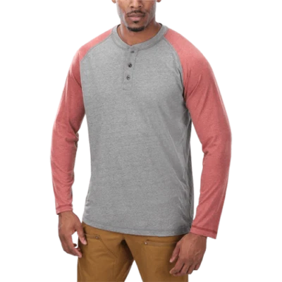 Vertx Action Henley - Heather Gray / Red - Size Large - F1 VTX1465 HGY/RD LARGE - Image 1 of 2