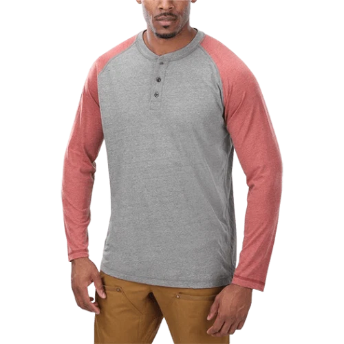 Vertx Action Henley - Heather Gray / Red - Size Large - F1 VTX1465 HGY/RD LARGE - Image 1 of 2
