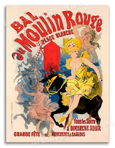 Jules Cheret - Bal Au Moulin Rouge 1890s Vintage French Poster - 18x24 - Picture 1 of 3