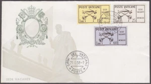 VATICANO Sc # 247-9 FDC (I)- EMISIÓN INTERREGNO sobre la MUERTE de un PAPA - PÍO XII - Imagen 1 de 1