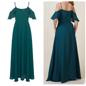 Rewritten Mykonos Maxi/Bridesmaids Dress in Forest Green - Size XS/UK 8 NEW - Picture 1 of 7