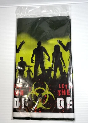 Cubierta de Mesa Cuidado Zombies (52" x 102") Rectangular NUEVO Halloween Cumpleaños Foto 1 de 4