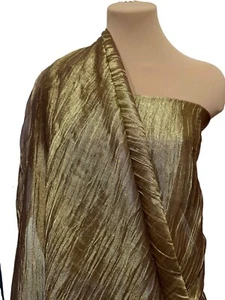 CRUSHED  ORGANZA BRONZE  FABRIC SHEER 45"  BTY BRIDAL, FORMAL, DECOR, HOLIDAY - Picture 1 of 4