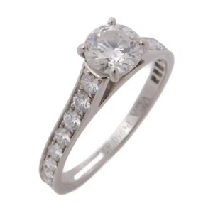 Van Cleef & Arpels Romance Solitaire Ring VCARG27600 PT950 Platinum US#4.25 - Picture 1 of 10
