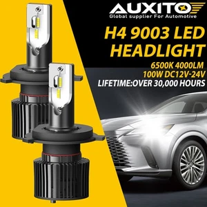 AUXITO 2x H4 HB2 100W 80000LM LED Bulbs Headlight Kit White Super Bright 6000K - Imagen 1 de 12