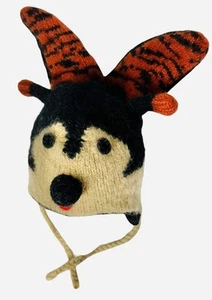 Animal 100% Wool Beanie Ladybug Fleece Lined Winter Hat Nepal Youth Size - Picture 1 of 5