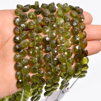 Cuentas facetadas corazón piedras preciosas serpentinas naturales 7X7X4 mm hilo 20-25 piezas AB-744 Foto 1 de 4