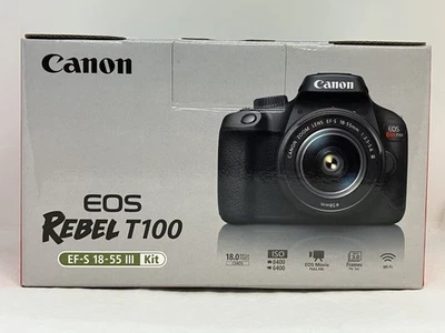 Cámara réflex digital Canon EOS Rebel T100 con lente EF-S 18-55 mm f/3,5-5,6 + EXTRAS Foto 1 de 4