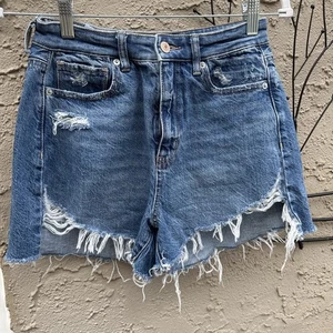 American Eagle Outfitters Damen Denim hoher Bund Komfort Stretch Shorts Größe 4 - Bild 1 von 9
