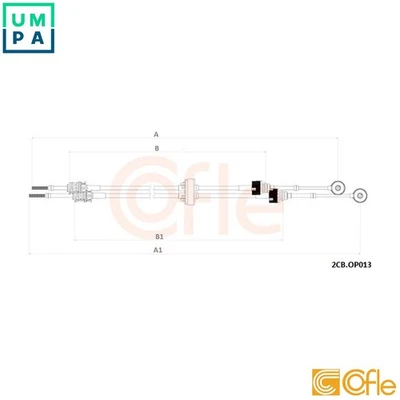 CABLE PULL MANUAL TRANSMISSION 2CB.OP013 FOR OPEL Z18XER/18XEL/18XE 1.8L 4cyl - Image 1 of 4