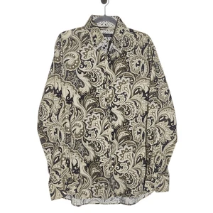 Dolce Guava Milano khaki und schwarz Paisley Button Down Hemd Neu mit Etikett Größe XL 17,5/18 - Bild 1 von 12