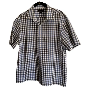 Michael Kors Youth Checkered Plaid Short Sleeve Button Down Shirt Medium - Picture 1 of 9