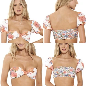 Maaji 4-Wege wandelbar weiß mit Blumen Boho verstellbar Bikini Oberteil L Neu mit Etikett $ 78 - Bild 1 von 11