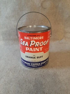 Etiqueta de papel de lata de pintura de cobre para barco marino vintage Baltimore a prueba de mar naranja Buff - Imagen 1 de 11