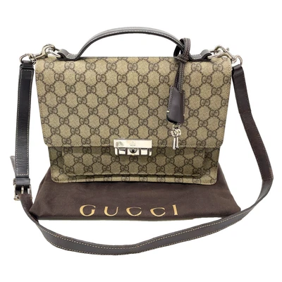 Auth Gucci 223650 GG Supreme PVC Leather Beige 2way Bag W/Dustbag NS100448 - Image 1 of 4