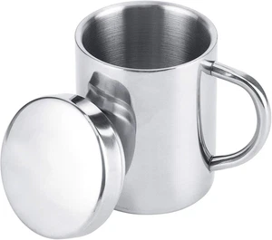 Tazzine Caffè Acciaio Inox, Caffe Termiche Con Coperchio Tazzina Da Ufficio Tazz - Foto 1 di 12