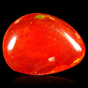 0.92 ct Gorgeous Fancy Cabochon (9 x 7 mm) Flashing Multicolor Red Fire Opal - Picture 1 of 1