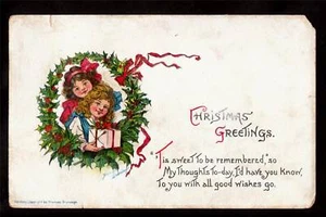 gabriel brundage Mädchen Geschenk Weihnachtskranz Postkarte - Bild 1 von 1