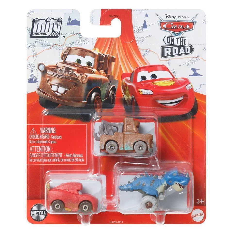 Disney Cars On The Road Mini Racers Cars - Pack of 3 (HJJ19)