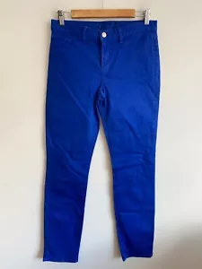 J Brand Cotton Pants Womens Size 29 Blue Pockets Zip Button Tapered Mid Rise - Picture 1 of 15