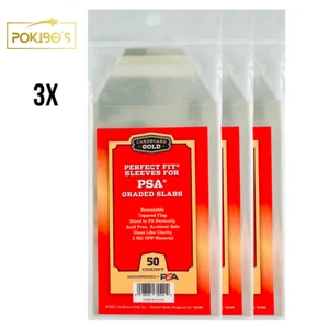 150x PSA Graded Card Sleeves - Perfect Fit Cardboard Gold PSA Sleeves