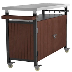 Outdoor Grill Cart w/Stainless Steel Tabletop,Storage,Patio Kitchen Island - Picture 1 of 16