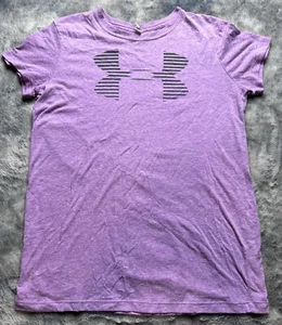 Under Armour Shirt Womens Small Purple Black Outdoor Casual Ladies Logo - Picture 1 of 4