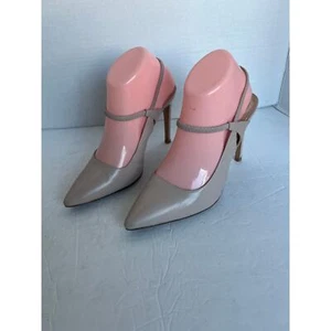 Charles David Nude Leather Sling Back Pump Pointed Toe High Heel Dress Shoes 9B - Picture 1 of 8
