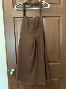 Vestido para mujer Alfred Angelo Halter de gasa formal #7172 espresso talla 2 - Imagen 1 de 6