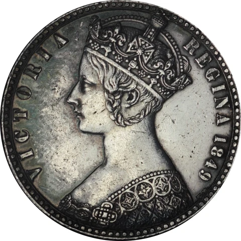 Great Britain 1849 silver florin Queen Victoria “Godless” florin Cover