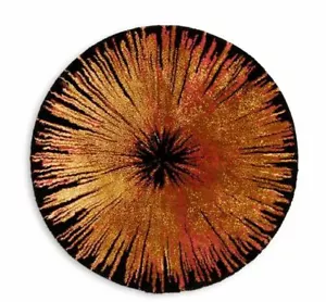 Abyss Bury Round Bath Rug 31" Diameter ~Black/Gold Made in Portugal ~NWT - Picture 1 of 3