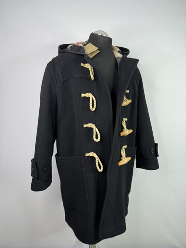 Burberry uomo dufflecoat giacca cappotto nero taglia XL nuovo con etichetta