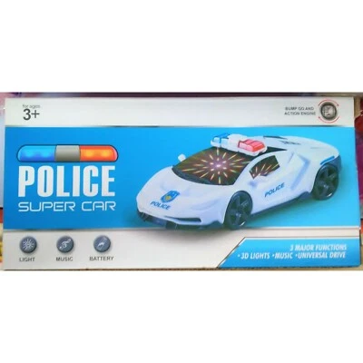 Police Car Electric 3d Light Music Action Smart Race Children Kids Toys Gift 3+ - Image 1 of 4