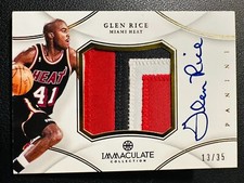 2012-13 Panini Immaculate Glen Rice Jumbo Patch Auto 13/35#Z